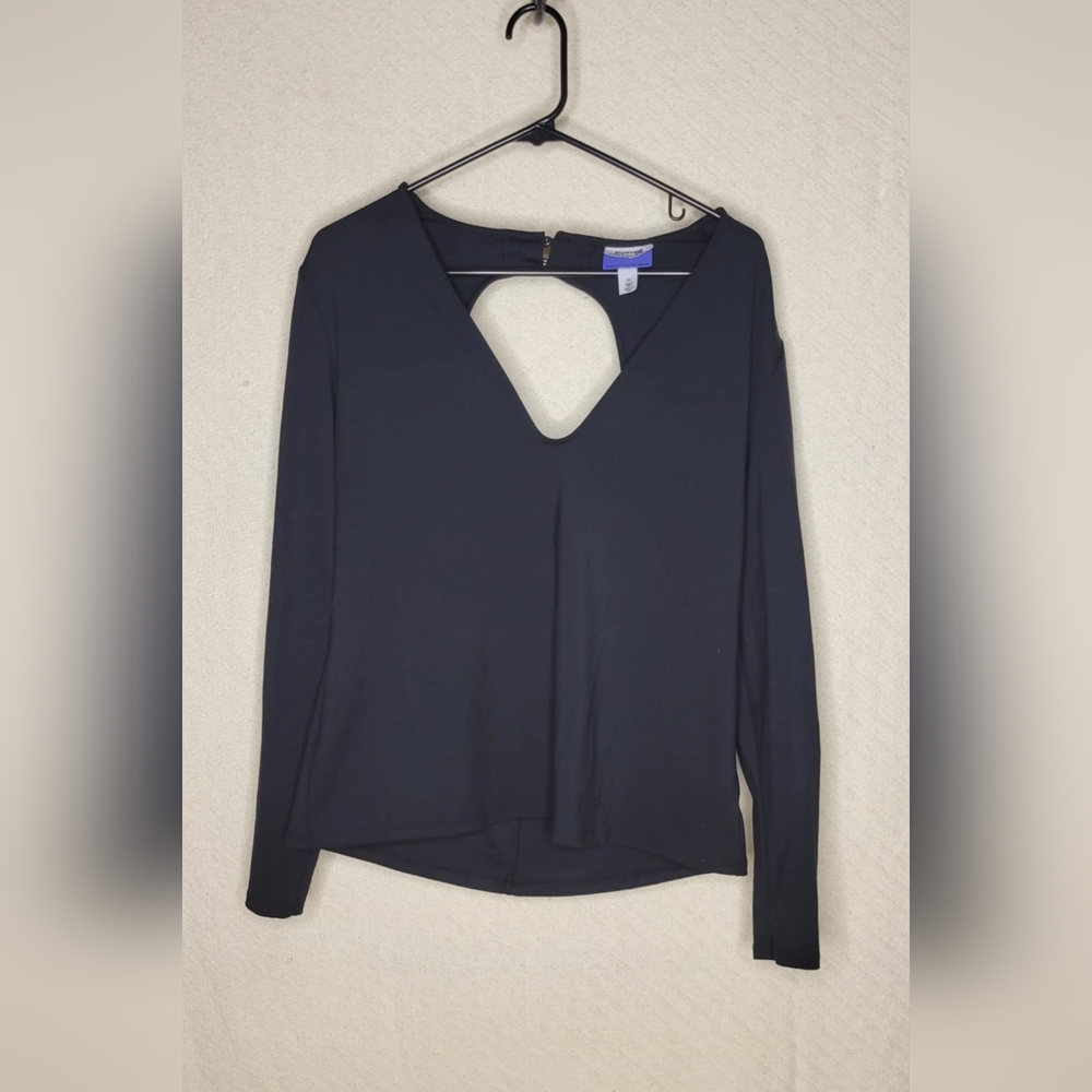 Black Long Sleeve Cut Out Blouse